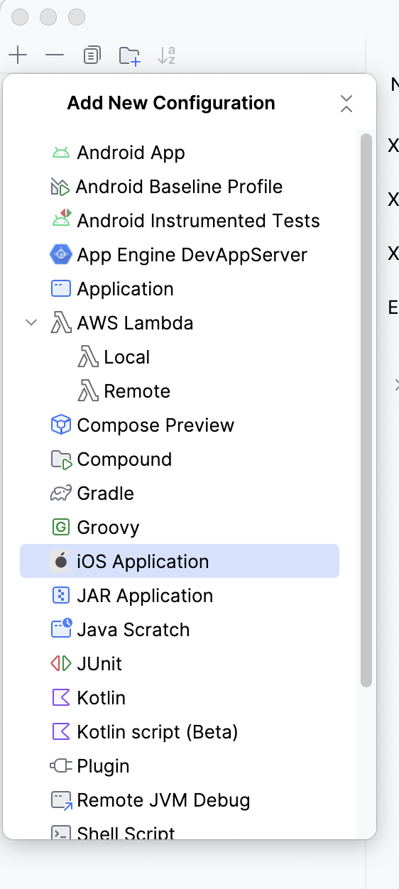 Image Placeholder: Android Studio iOS Option
